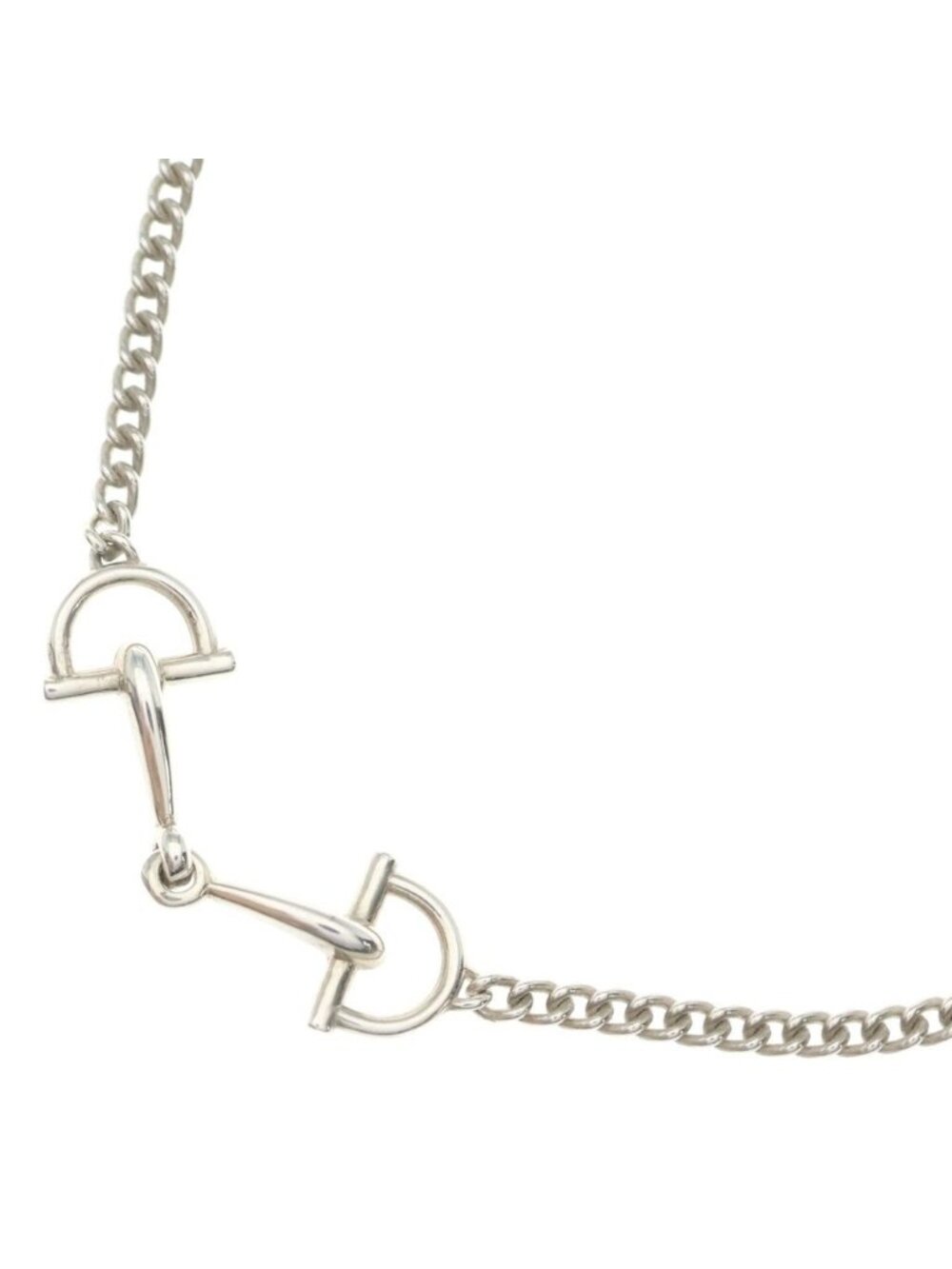 Gucci Staffa Horsebit Chain Necklace Silver
